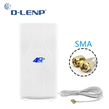 Dlenp 4g антенна 88dbi антенна 4 г LTE MIMO Телевизионные антенны 2-sma rsj 700-2600 мГц с SMA разъем Booster Панель Телевизионные антенны с 2 м кабель