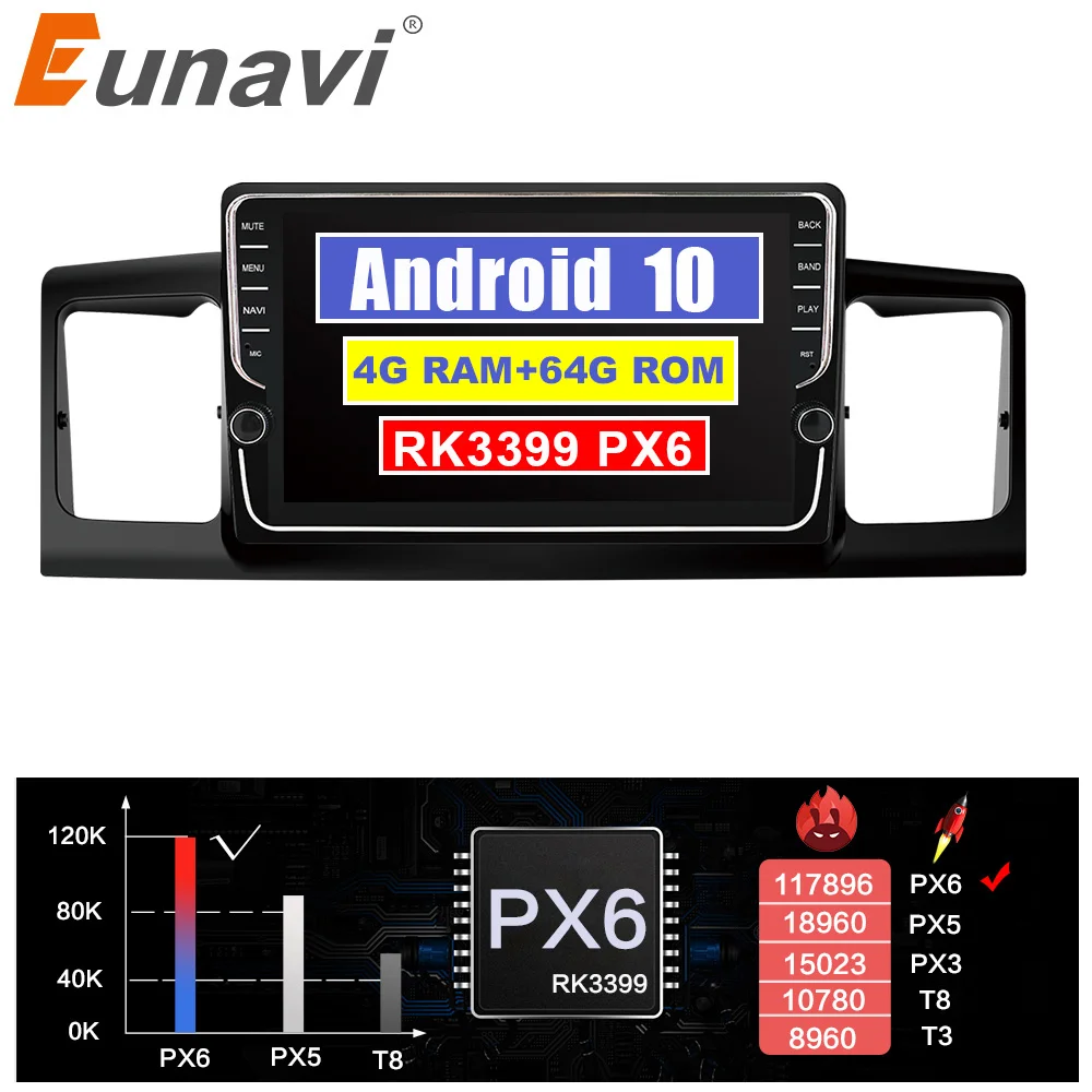Eunavi DSP 4G 64G Автомобильный DVD-плеер для Toyota Corolla E120 BYD F3 2 Din мультимедийный Стерео GPS