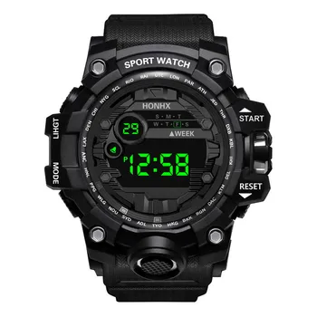 

HONHX Fashion Sport Mens Digital Watch LED Display Date Waterproof Outdoor Electronic Mens Clock Wrist Watches relogio masculino