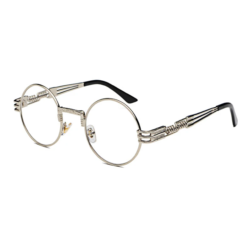 C11 SILVER-WHITE SIMPRECT стимпанк Солнцезащитные очки женские винтажные Круглые Солнцезащитные очки Ретро зеркальные солнцезащитные очки для женщин панк Оттенки для женщин UV400 - Цвет линз: C11 SILVER-WHITE