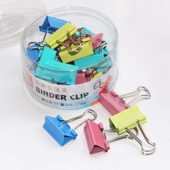 

40Pcs/Box 2020 New Colorful Long Tail Clip Cross Border Hot 19mm Metal Paper Clip Dovetail Clip Bill Clip Office Supplies