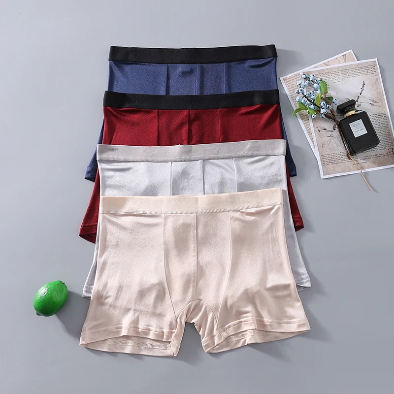 1PC Basic Style 50% Silk Viscose Knit Men's Underwear Boxer Size M L XL SG107 | Мужская одежда