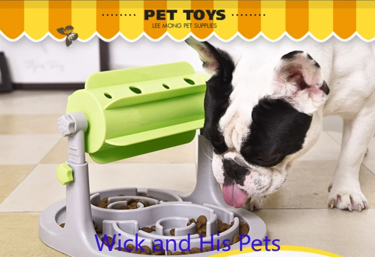 

Миска для утечки пищи для домашних животных, игрушечный ролик для собак, медленная миска для еды, для обучения собак