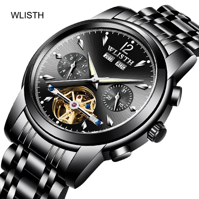 

Skeleton Tourbillon Automatic mechanical watch men watches fashion brand luxury luminous sport watch auto date parnis forsining