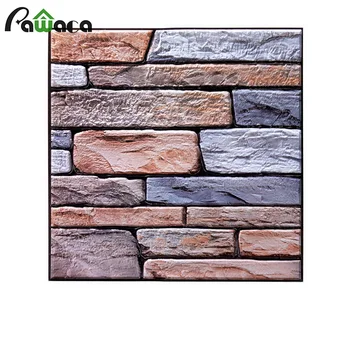 

3D Wallpaper DIY Vintage Stone Brick Wall Papers Waterproof Wall Stickers Self-Adhesive Wallpaper Brick Home Decoration Crafts