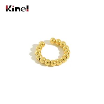 

Kinel New 18K Gold Black Enamel Earrings without Piercing Round Ear Cuff Minimalist Cartilage Earrings for Women Fine Jewelry