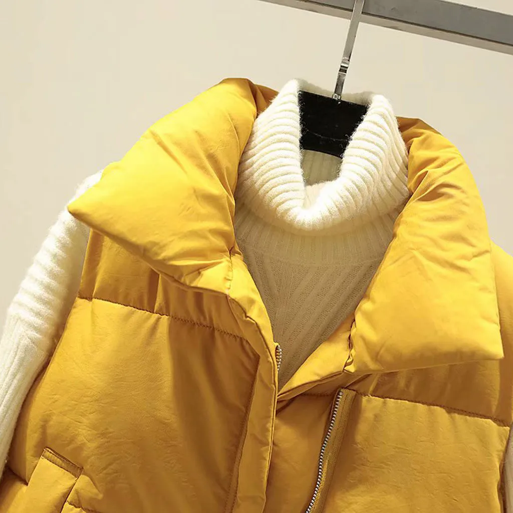 JAYCOSIN ladies sleeveless high-neck down vest short fashion zipper warm casual vest loose hot jacket wild 2019 new daily