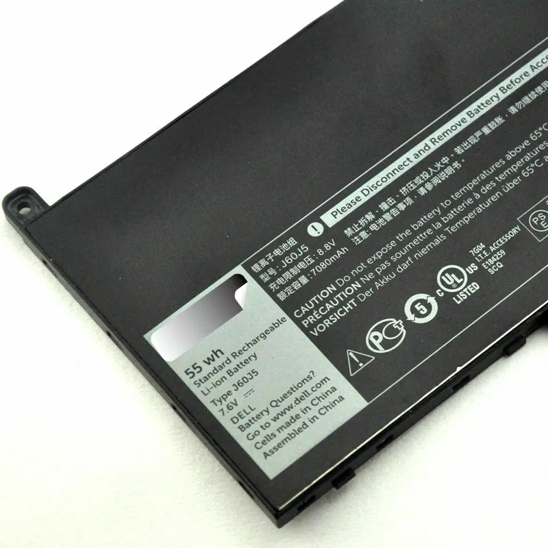 7,6 V 55Wh J60J5 ноутбук Батарея для Dell Latitude E7270 E7470 MC34Y 242WD GG4FM 1W2Y2