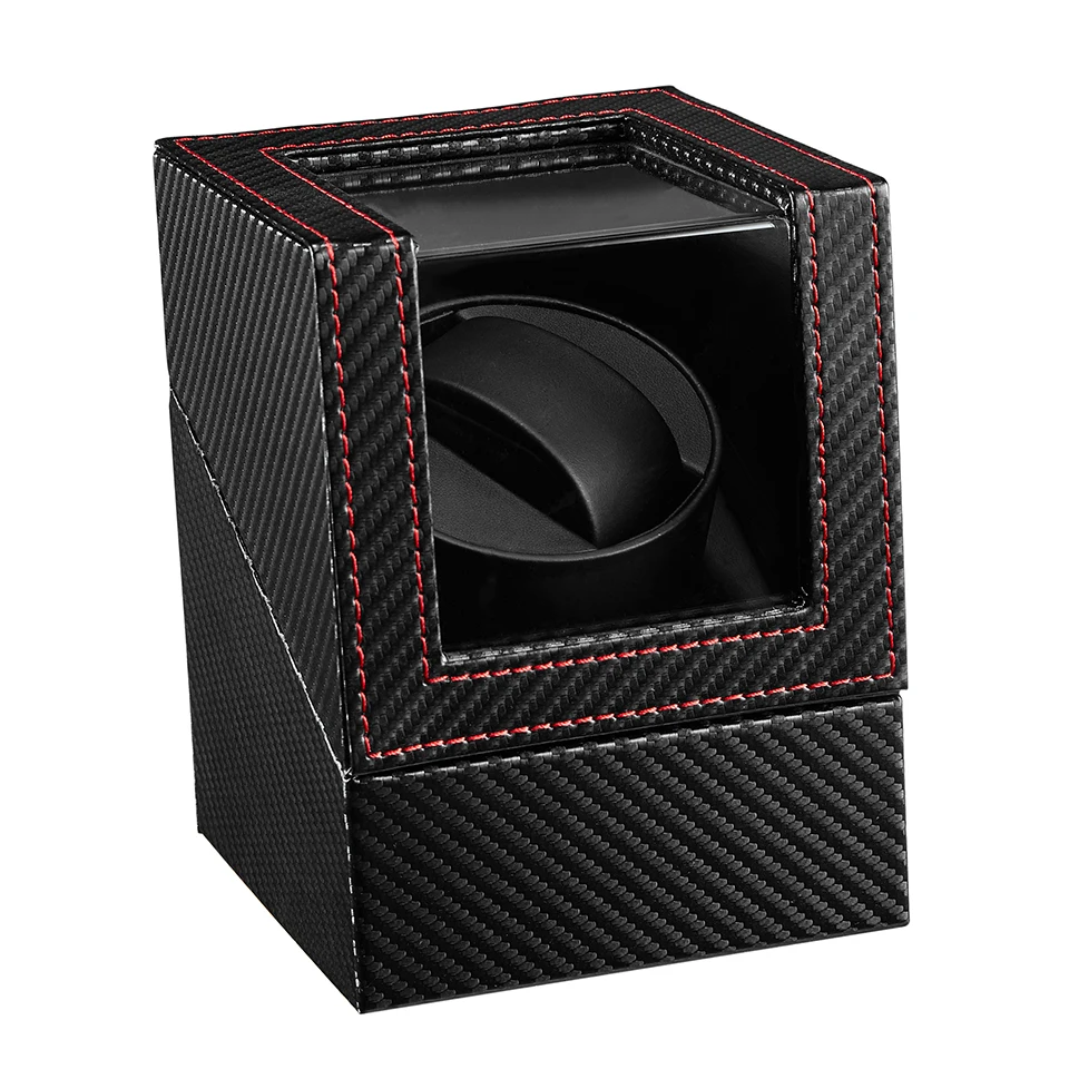 Модные чёрный; коричневый автоматические часы Winder коробка высокого класса кожаный ящик для хранения ювелирных изделий держатель Дисплей Караульная будка Ультра тихий мотор шейкер коробка - Цвет: W125C