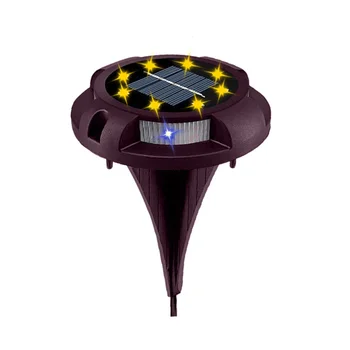

8pcs Landscape Driveway Outdoor Garden 8 LED Solar Power Corridor Lawn Bright Ground Light Yard Decorative Pathway Waterproof