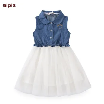 

Children girls's summer dresses Fashion England style Knee-length girls dress clothing for 4-12 years