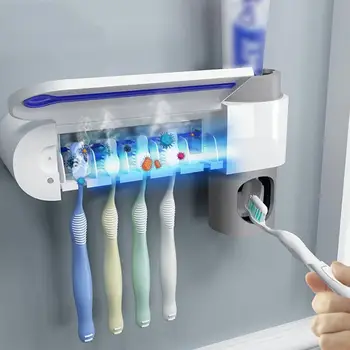 

Light Ultraviolet Toothbrush Sterilizer Toothbrush Holder Automatic Toothpaste Squeezers Dispenser Home Bathroom Set