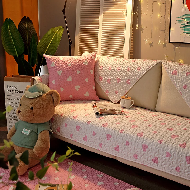 White and Pink Yaapeet секционный диван противогрязный нескользящий чехол для дивана коврик для собак Подушка все включено съемный многоразмерный угловой диван полотенце - Цвет: White and Pink