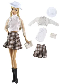 

NK Newest Doll Clothes Model Coat+ Vest +Model Shorts + Fashion Bag For Barbie Doll Accessories Girl Doll Toy DIY Gift 100A 6X
