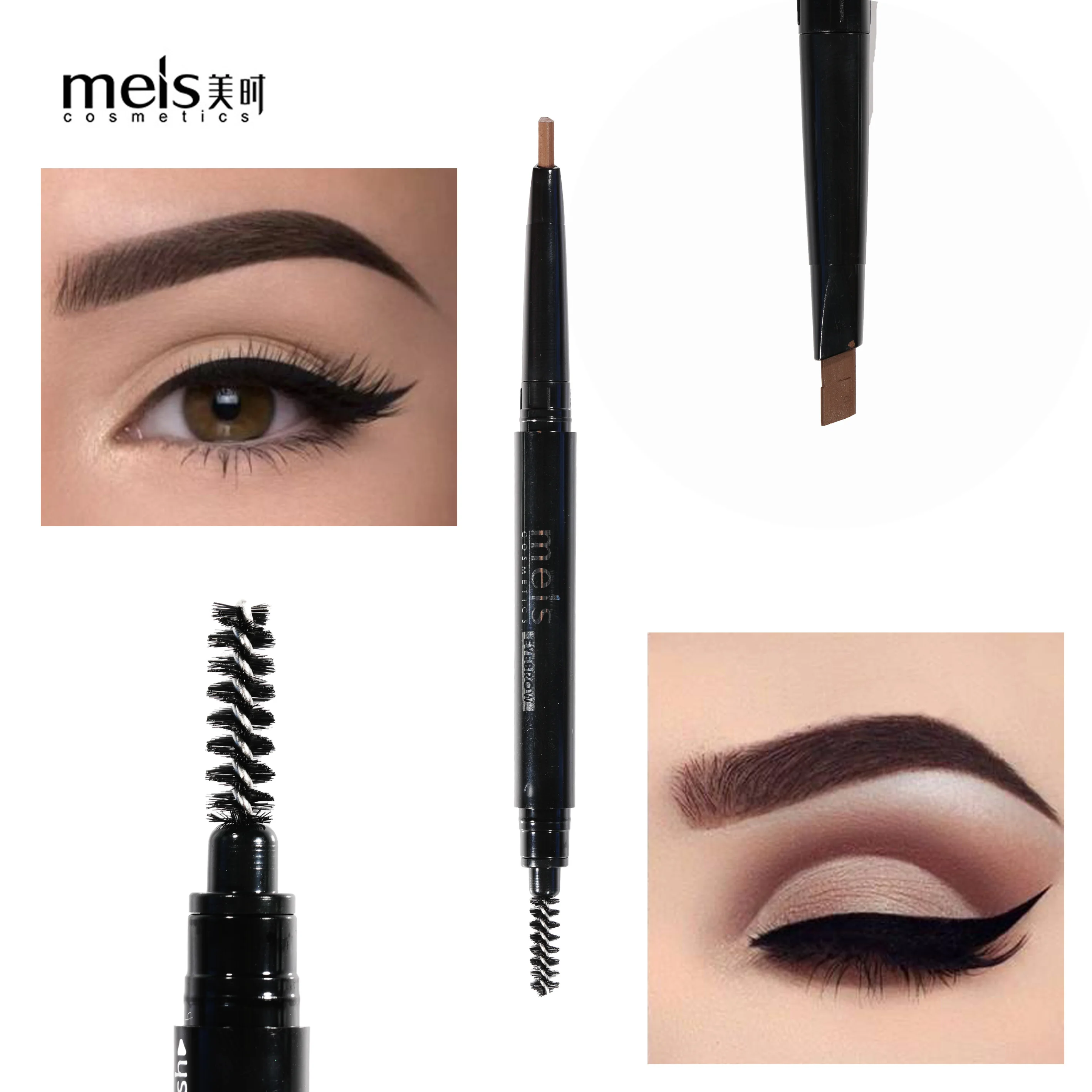 

MEIS New Eyebrow Pen Waterproof Fork Tip Eyebrow Tattoo Pencil Long Lasting Professional Fine Sketch Liquid Eye Brow Pencil
