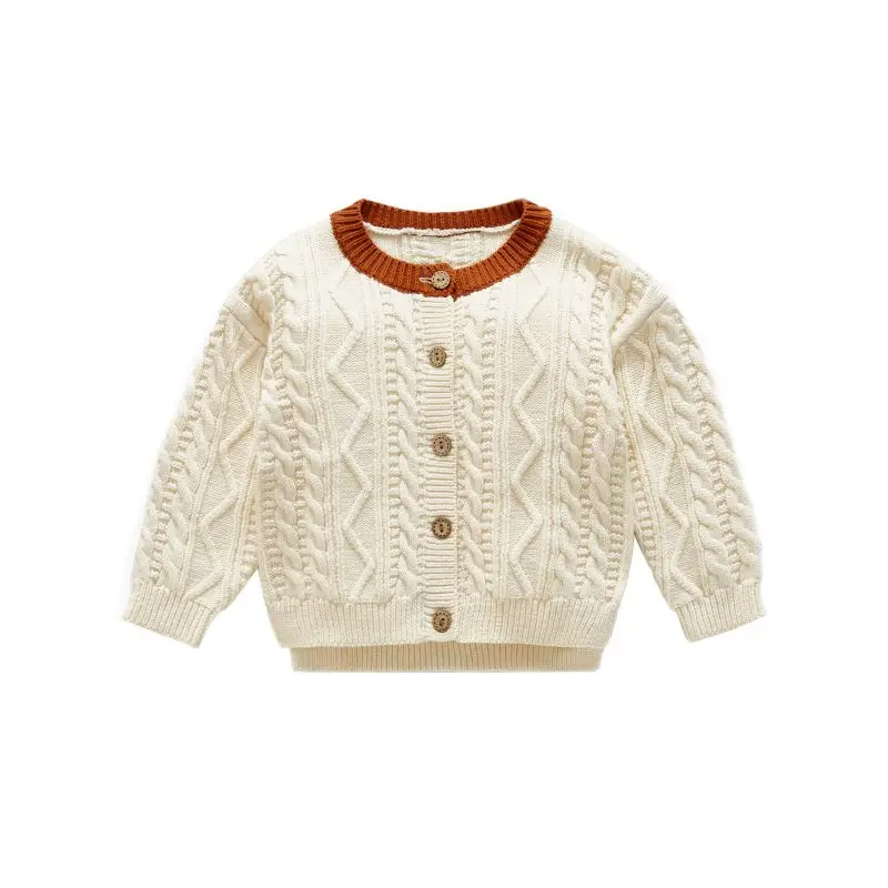 INS/ Вязанная одежда для маленьких девочек, свитер, зимний Кардиган для новорожденных, свитера, куртки для маленьких мальчиков