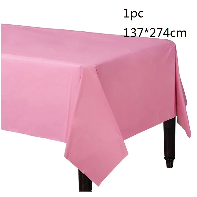 pink tablecloth Детский душ девочка или мальчик пол раскрыть баннер воздушные шары одноразовые набор столовых приборов для детей день рождения украшения принадлежности - Цвет: pink tablecloth