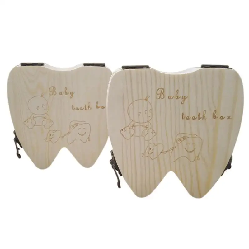 Зубная деревянная коробка для маленьких детей, пуповина Lanugo Keepsakes сувениры подарки Английский-тип натуральные бревна износостойкие и блестящие