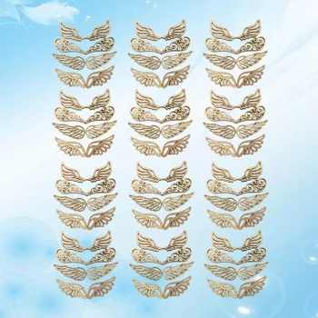 

50pcs Wood Chip Stylish Creative Fashion Chic No Hole Wood Chips Wooden Chip Angel Wings Wood Slices Wooden Craft