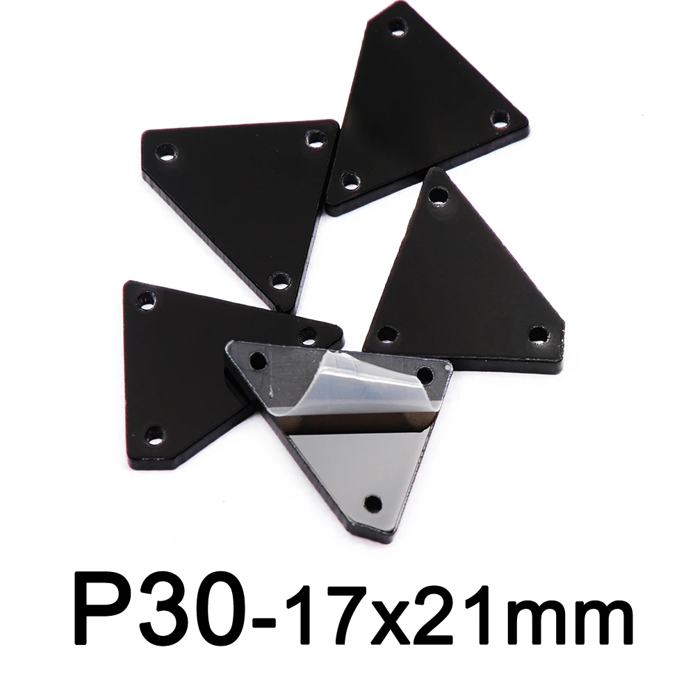 P30-17x21mm 30pcs Распродажа стразов 30 шт. черные зеркальные Стразы с неровным акриловым зеркалом Стразы для шитья хрустальные стразы - Цвет: P30-17x21mm 30pcs