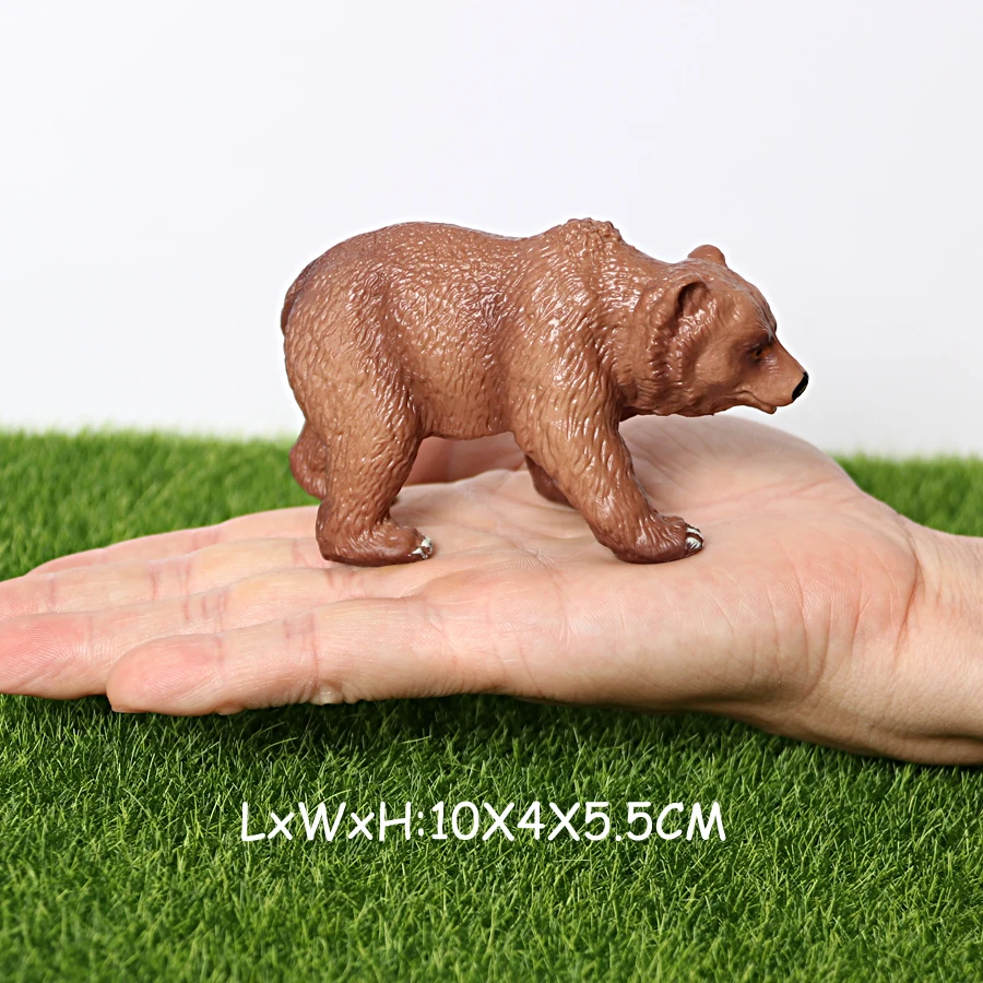 子供のためのグリズリーベアケーブベア、動物モデルのフィギュア、家の