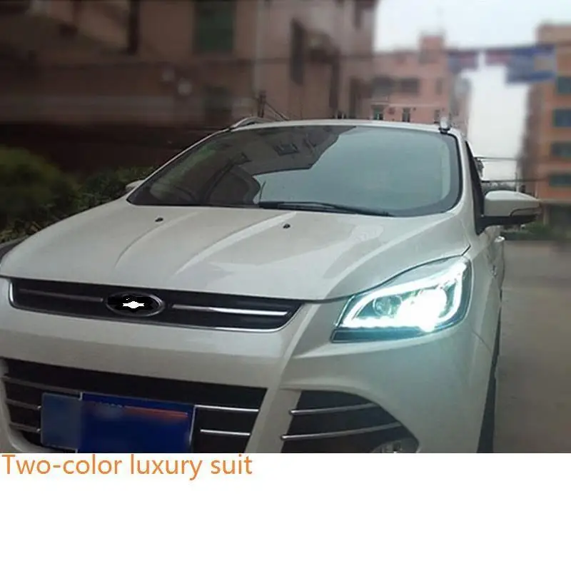 Number 10 Запчасти для дневных ходовых авто сборка DRL Cob Automovil светодиодные фонари Assessoires Автомобильные фары 13 14 15 16 для Ford Kuga - Цвет: Number 10