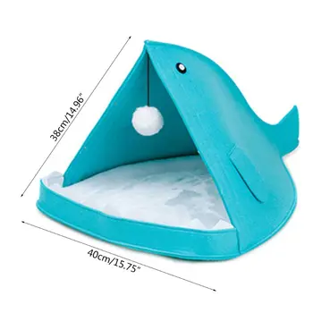 

Creative Shark Nest Breathable Cat Bed Felt Pet Nest Funny Kitten Puppy Cave LX9C