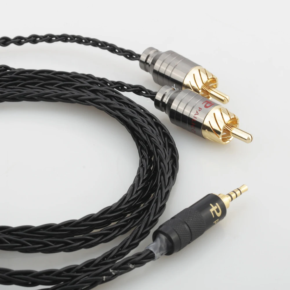 2020 Audiocrast 2 5mm balanced Male to 2 RCAs Male Splitter Audio Cable 24AWG OCC Silver plated Cable for headphone Player