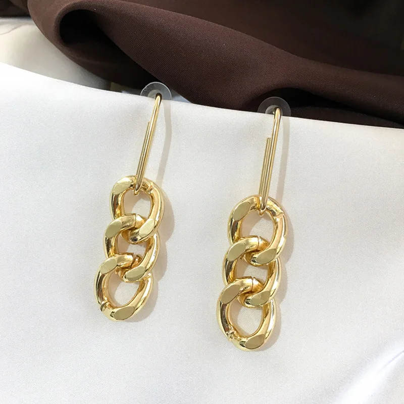 

LATS Exaggerated Metal Chain Drop Earrings for Women New Korean Net Red Earings Long Dangle Earrings Hypoallergenic Jewelry