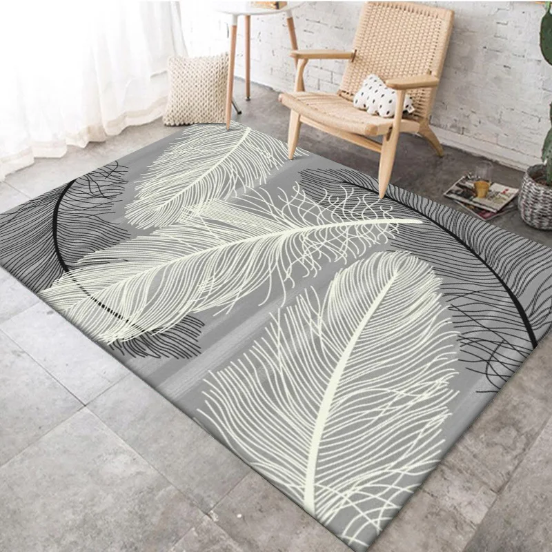 DeMissir скандинавские ковры с серым пером, коврики для дома, гостиной, спальни, кухни, прикроватный напольный коврик, tapete para sala