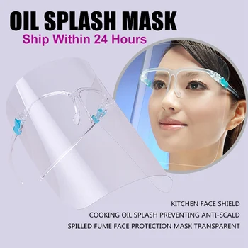 

4pcs Kitchen Oil Splash Protective Mask Cooking Anti-smoke Dust Masks Plastic Tansparent Protect Shield Clear Screen Drop Ship