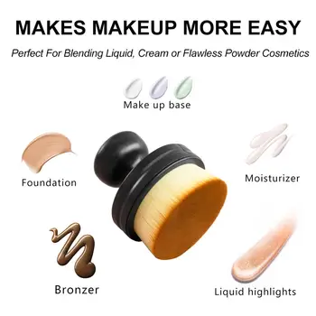 

1 PC Single Push-Pull Portable Makeup Brush O Shape Seal Stamp Make up Brushes Foundation Powder Blush Brush Pincel Maquiagem