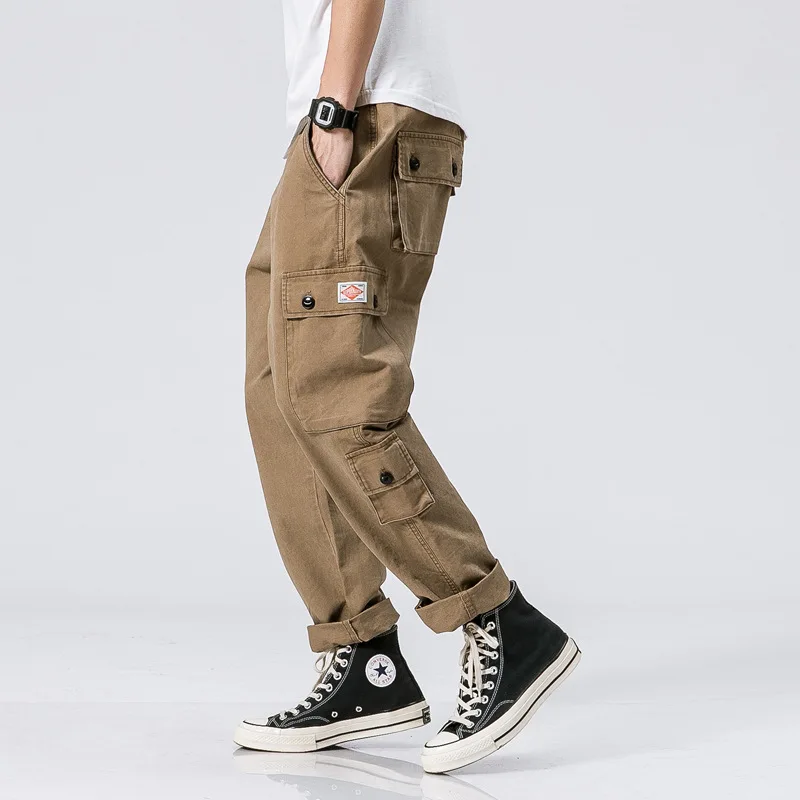 

Japanese-style Retro Multi-pockets Straight-Cut Bib Overall Men's Popular Brand Shawn Pants Loose Casual Pants Autumn Long Pants