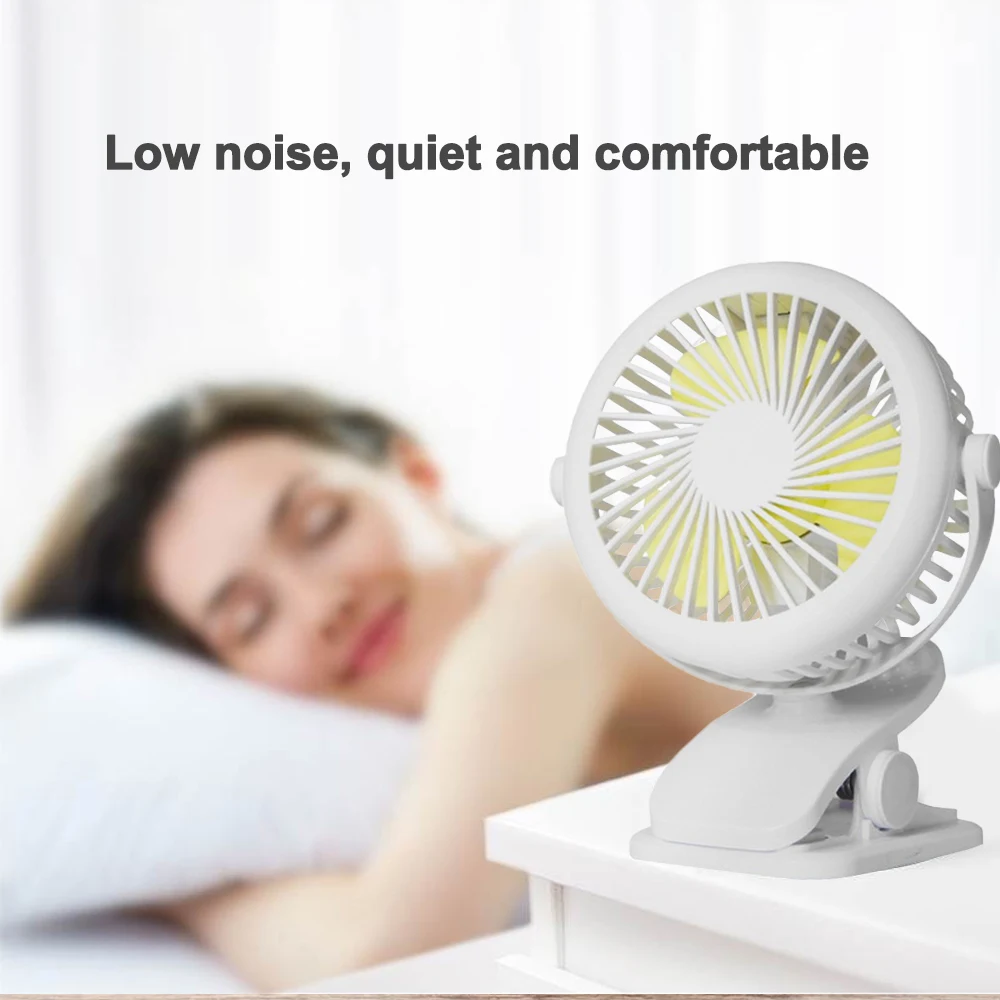 

Portable Desktop Clip Fan USB Rechargeable Silent Fan 360-degree Rotating Air Fan 3 Speed Adjustable Fan For Home 2200mAh