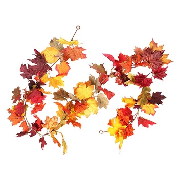 

Botique-1 Pcs Autumn Maple Leaves Garland Fall Hanging Plant for Home Garden Wall Doorway Backdrop Fireplace Decoration