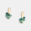 Elegant Green Natural Stone String Beads Gold Minimlist Clip on Earrings Without Pierced for Women Girl Ear Clips Gift Wholesale ► Photo 2/6