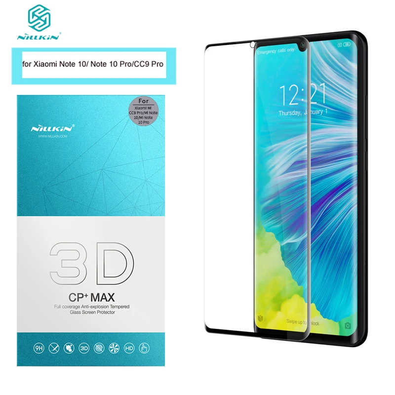 Для Xiaomi Mi Note 10 Note 10 Pro, закаленное стекло, новинка, Nillkin 3D CP+ MAX, анти-взрыв, Защита экрана для Xiaomi Mi CC9 Pro glass