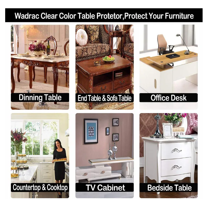 Waterproof Oilproof Round PVC Tablecloth able Cover Glass Soft Cloth Table Cover Home Kitchen Dining Room Placemat 1mm 5