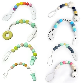 

Handmade Silicone Teething Pacifier Clip Holder Baby Carrier Teething Accessories Chew Teether Toys