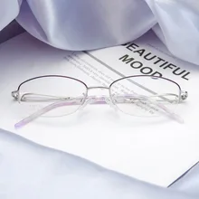 Новые женские очки в деловом стиле, полуоправы, титановые очки с оправой из сплава, простые артефактные очки