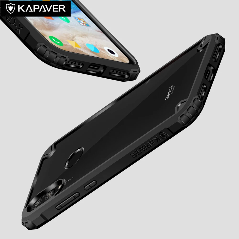 Прозрачный гибридный жесткий чехол-бампер для Redmi Note 7 / Pro ударопрочный защитный