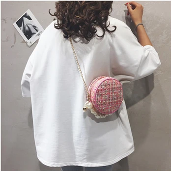 

2020 New fashion and lovely good quality Burst Pearl Round Bag small colorful round shoulder bags