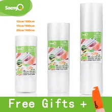 SaengQ 3 рулона/Лот, кухонные вакуумные пакеты для хранения пищевых продуктов, пакеты для вакуумного упаковщика, для длительного сохранения свежести пищи, 12+ 15+ 20+ 25+ 30 см* 500 см