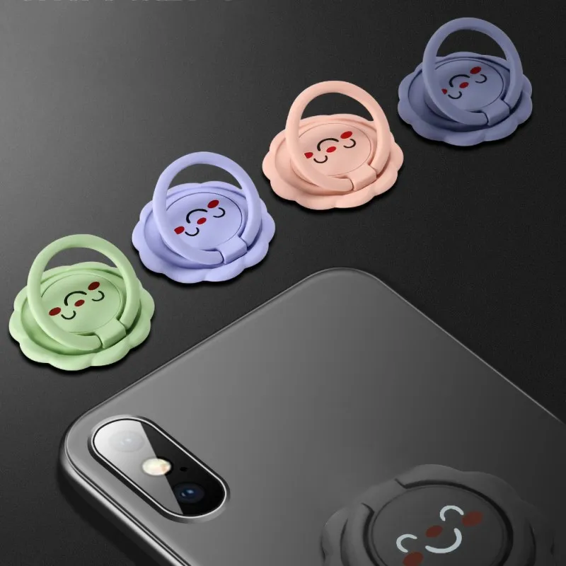 

New Cartoon Sunflower Mobile Phone Ring Bracket Smiley face metal ring buckle lazy bracket high-quality bracket