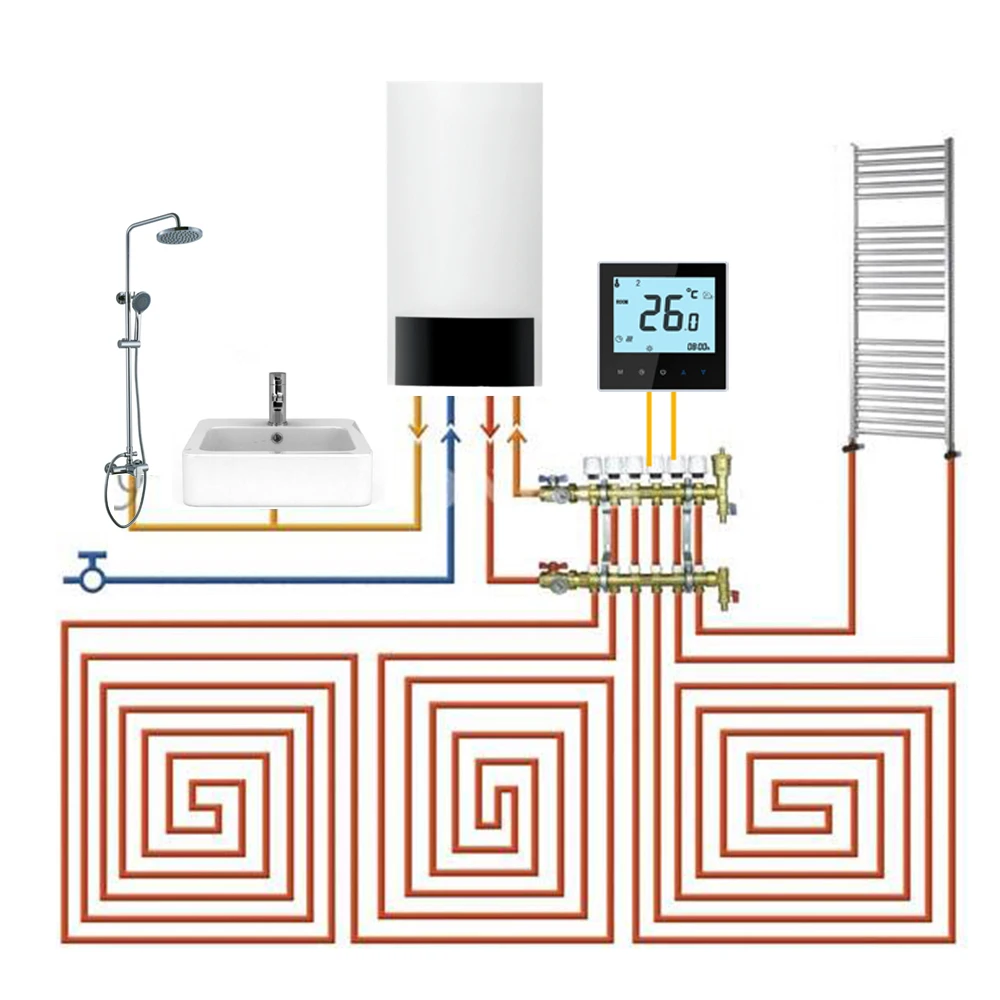 Умный WiFi термостат для нагрева воды цифровой контроль температуры ler ...