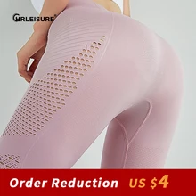 

CHRLEISURE Hollow Out Leggings Women Push Up Seamless Breathable Fitness Pants Women High Waist Stretch Casual Gym Leggings