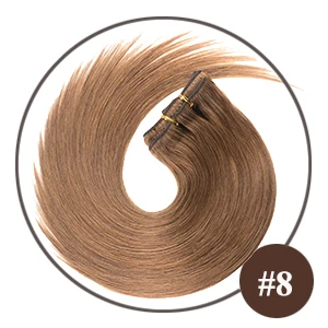 8 SOLOVE волосы бразильские Remy прямые волосы на заколках человеческие волосы для наращивания натуральный цвет 5 клипс/1 штука - Цвет: 8
