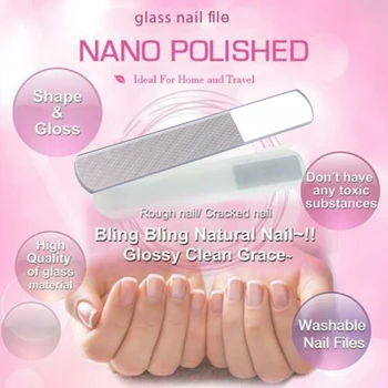 

Professional Nano Glass Nail File Transparent Sanding Polishing Grinding Nails Filing Manicure Tool Glass Nail File Nano Polish