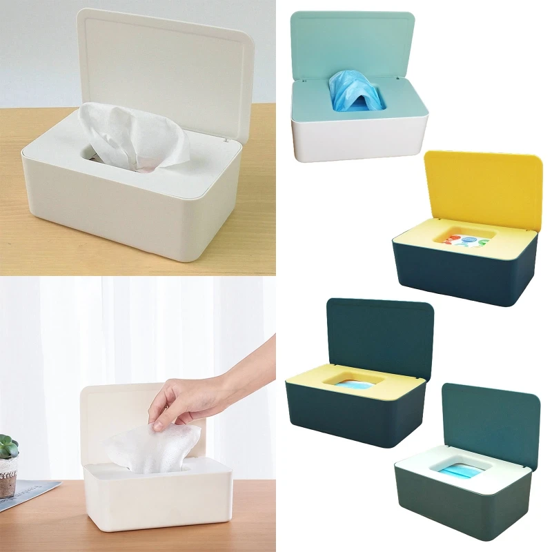 

Tissue Box Storage Case Baby Wet Wipe Dispenser Flip Cover Dustproof Storage Box