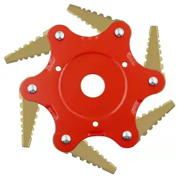 

6 Teeth Blade 65Mn Manganese Steel Brush Cutter Lawn Mower Metal Blades Trimmer Head Garden Grass Trimmer Head for Lawn Mower